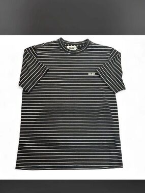 Palace Striped Short Sleeve Tee in Black & White XL